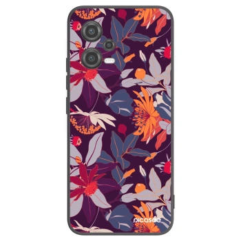 Picasee fekete szilikon tok az alábbi mobiltelefonokra Xiaomi Poco X5 - Purple Leaf