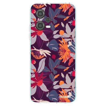 Picasee átlátszó szilikon tok az alábbi mobiltelefonokra Xiaomi Poco X5 - Purple Leaf