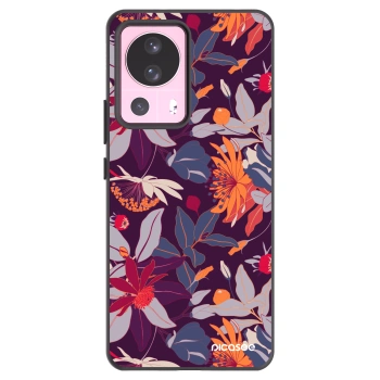 Picasee fekete szilikon tok az alábbi mobiltelefonokra Xiaomi 13 Lite - Purple Leaf