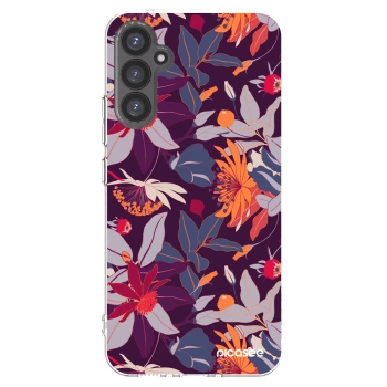 Picasee átlátszó szilikon tok az alábbi mobiltelefonokra Samsung Galaxy A34 5G A346B - Purple Leaf