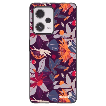 Picasee fekete szilikon tok az alábbi mobiltelefonokra Xiaomi Redmi Note 12 Pro+ 5G - Purple Leaf