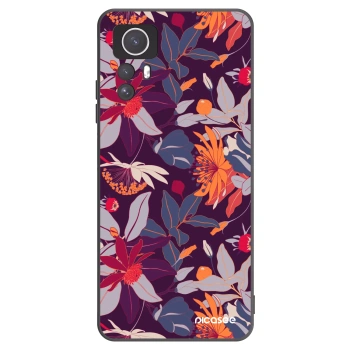 Picasee fekete szilikon tok az alábbi mobiltelefonokra Xiaomi Redmi Note 12S - Purple Leaf