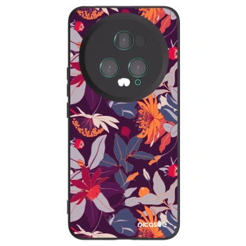 Picasee fekete szilikon tok az alábbi mobiltelefonokra Honor Magic5 Pro - Purple Leaf