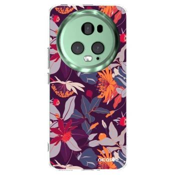 Picasee átlátszó szilikon tok az alábbi mobiltelefonokra Honor Magic5 Pro - Purple Leaf