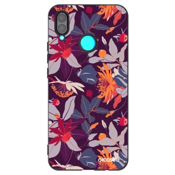 Picasee fekete szilikon tok az alábbi mobiltelefonokra Huawei Nova 3 - Purple Leaf
