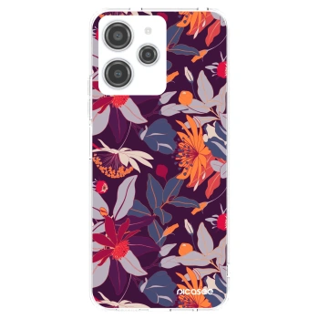 Picasee átlátszó szilikon tok az alábbi mobiltelefonokra Xiaomi Redmi 12 4G - Purple Leaf