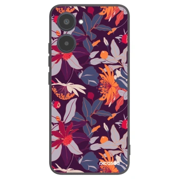 Picasee fekete szilikon tok az alábbi mobiltelefonokra Realme 10 4G - Purple Leaf