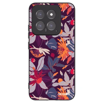 Picasee fekete szilikon tok az alábbi mobiltelefonokra Xiaomi 14 - Purple Leaf