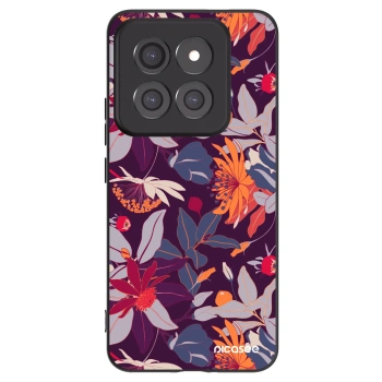 Picasee fekete szilikon tok az alábbi mobiltelefonokra Xiaomi 14 Pro - Purple Leaf