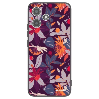 Picasee fekete szilikon tok az alábbi mobiltelefonokra Xiaomi Redmi 12 5G - Purple Leaf