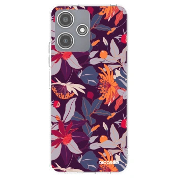 Picasee átlátszó szilikon tok az alábbi mobiltelefonokra Xiaomi Redmi 12 5G - Purple Leaf