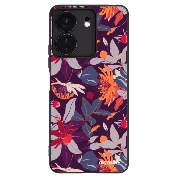 Picasee fekete szilikon tok az alábbi mobiltelefonokra Xiaomi Redmi 13C 4G - Purple Leaf