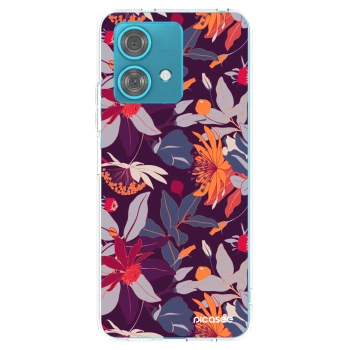 Picasee átlátszó szilikon tok az alábbi mobiltelefonokra Motorola Edge 40 Neo - Purple Leaf