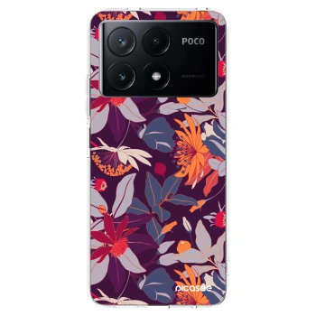 Picasee átlátszó szilikon tok az alábbi mobiltelefonokra Xiaomi Poco X6 Pro - Purple Leaf