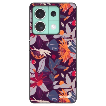 Picasee fekete szilikon tok az alábbi mobiltelefonokra Xiaomi Redmi Note 13 5G - Purple Leaf