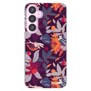 Picasee átlátszó szilikon tok az alábbi mobiltelefonokra Samsung Galaxy A55 5G A556B - Purple Leaf