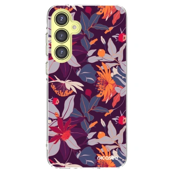 Picasee átlátszó szilikon tok az alábbi mobiltelefonokra Samsung Galaxy A35 5G A356B - Purple Leaf
