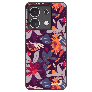 Picasee fekete szilikon tok az alábbi mobiltelefonokra Xiaomi Redmi Note 13 4G - Purple Leaf