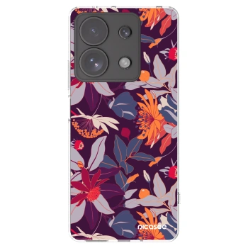 Picasee átlátszó szilikon tok az alábbi mobiltelefonokra Xiaomi Redmi Note 13 Pro 4G - Purple Leaf
