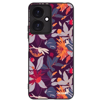 Picasee fekete szilikon tok az alábbi mobiltelefonokra Xiaomi Redmi 13C 5G - Purple Leaf