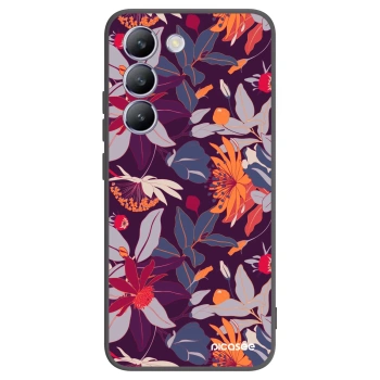 Picasee fekete szilikon tok az alábbi mobiltelefonokra Vivo V40 SE 5G - Purple Leaf