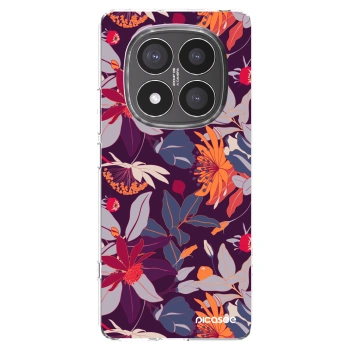 Picasee átlátszó szilikon tok az alábbi mobiltelefonokra Xiaomi Redmi Note 14 Pro+ 5G - Purple Leaf