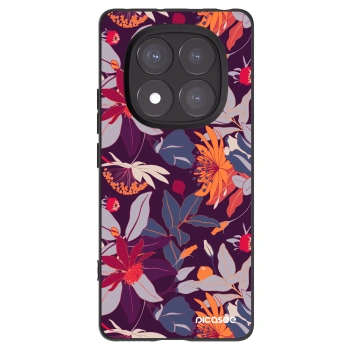 Picasee fekete szilikon tok az alábbi mobiltelefonokra Xiaomi Redmi Note 14 Pro 5G - Purple Leaf