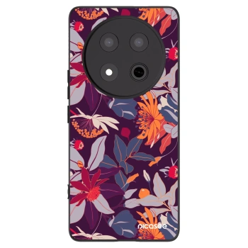Picasee fekete szilikon tok az alábbi mobiltelefonokra Honor Magic7 Lite 5G - Purple Leaf