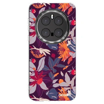 Picasee átlátszó szilikon tok az alábbi mobiltelefonokra Honor Magic7 Pro 5G - Purple Leaf