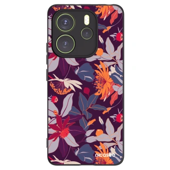 Picasee fekete szilikon tok az alábbi mobiltelefonokra Xiaomi Redmi Note 14 4G - Purple Leaf