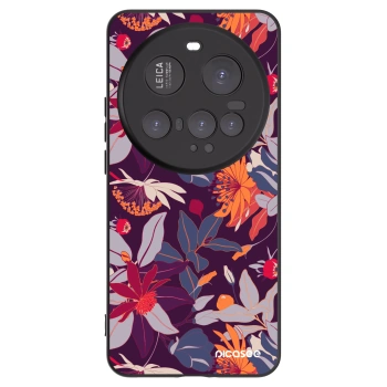 Picasee fekete szilikon tok az alábbi mobiltelefonokra Xiaomi 15 Ultra - Purple Leaf