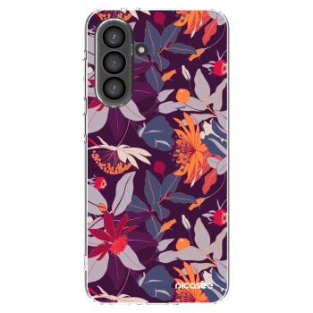 Picasee átlátszó szilikon tok az alábbi mobiltelefonokra Samsung Galaxy A56 5G A566B - Purple Leaf