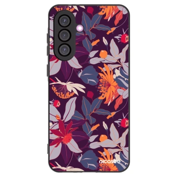 Picasee fekete szilikon tok az alábbi mobiltelefonokra Samsung Galaxy A36 5G - Purple Leaf