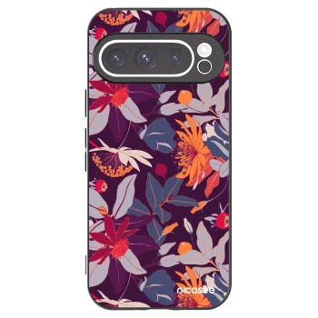 Picasee fekete szilikon tok az alábbi mobiltelefonokra Google Pixel 9 Pro - Purple Leaf