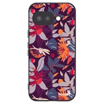 Picasee fekete szilikon tok az alábbi mobiltelefonokra Google Pixel 9a - Purple Leaf