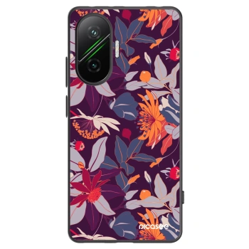 Picasee fekete szilikon tok az alábbi mobiltelefonokra Xiaomi Poco F7 Pro 5G - Purple Leaf