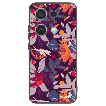 Picasee fekete szilikon tok az alábbi mobiltelefonokra Xiaomi Redmi Note 14S - Purple Leaf