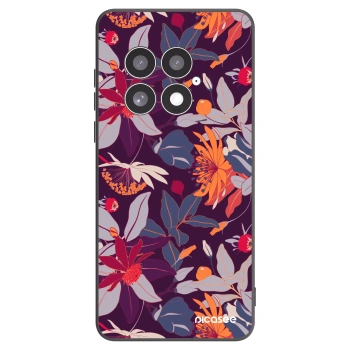 Picasee fekete szilikon tok az alábbi mobiltelefonokra OnePlus 13 5G - Purple Leaf