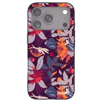 Picasee fekete szilikon tok az alábbi mobiltelefonokra Apple iPhone 17 Pro - Purple Leaf