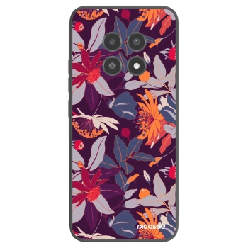 Picasee fekete szilikon tok az alábbi mobiltelefonokra Realme 12X - Purple Leaf
