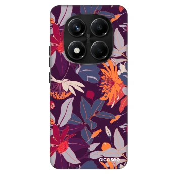 Szilikon tok erre a típusra Xiaomi Redmi Note 14 Pro+ 5G - Purple Leaf