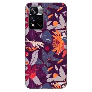 Szilikon tok erre a típusra Xiaomi Redmi Note 11 Pro 5G - Purple Leaf