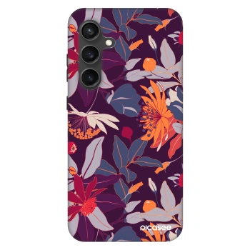 Szilikon tok erre a típusra Samsung Galaxy S24 FE S721B - Purple Leaf