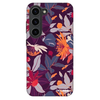 Szilikon tok erre a típusra Samsung Galaxy S23 5G - Purple Leaf