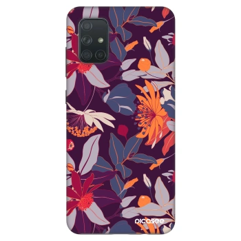 Szilikon tok erre a típusra Samsung Galaxy A71 A715F - Purple Leaf
