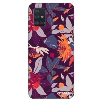 Szilikon tok erre a típusra Samsung Galaxy A51 A515F - Purple Leaf