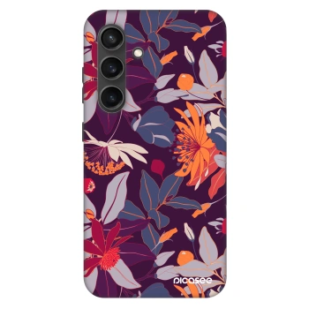 Szilikon tok erre a típusra Samsung Galaxy S24+ S926B 5G - Purple Leaf