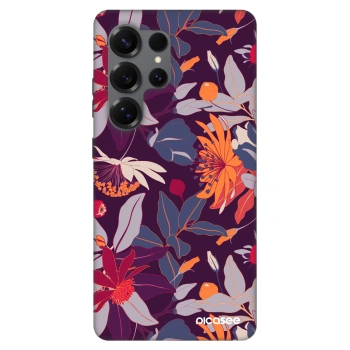 Szilikon tok erre a típusra Samsung Galaxy S25 Ultra 5G - Purple Leaf