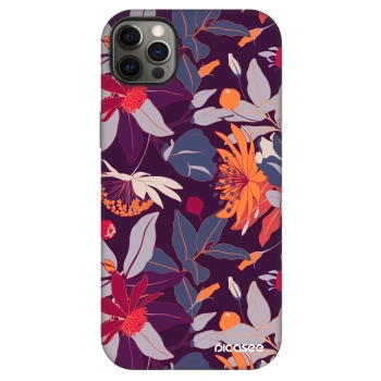 Szilikon tok erre a típusra Apple iPhone 12 Pro Max - Purple Leaf