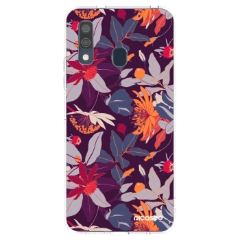 Picasee átlátszó szilikon tok az alábbi mobiltelefonokra Samsung Galaxy A40 A405F - Purple Leaf
